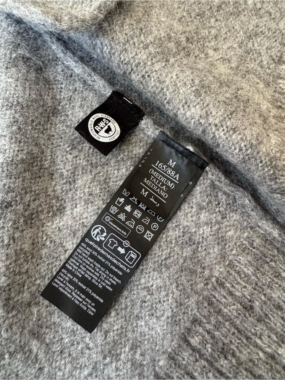 AllSaints Zoe Cardigan Relaxed Fit Wool Blend in Grey Marl Size Medium - Picture 6 of 11